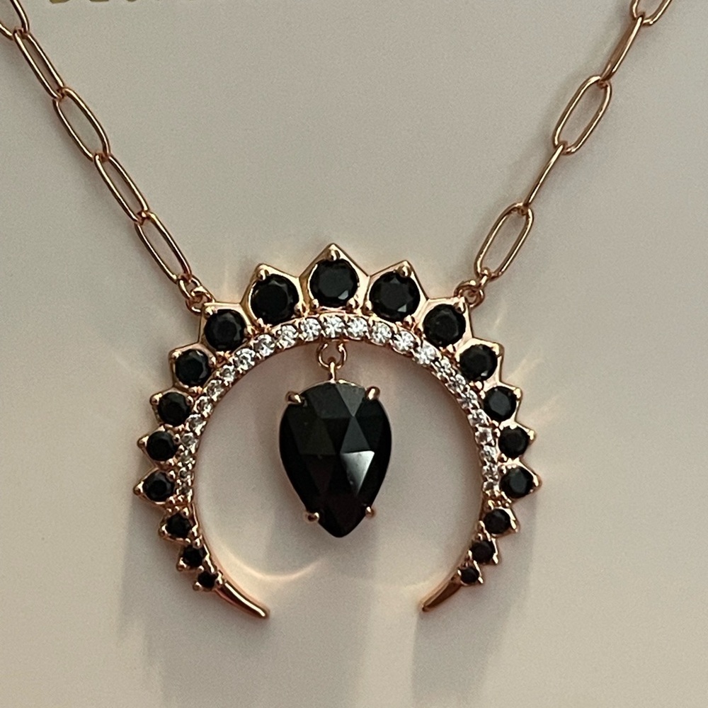 Bomb Party Be Untamed Black Onyx Necklace Paperclip Chain